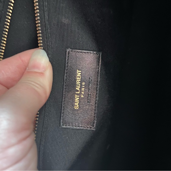 TRADE!💕YSL Saint Laurent Chevron large Burgundy leather chain bag purse gold - Picture 12 of 14